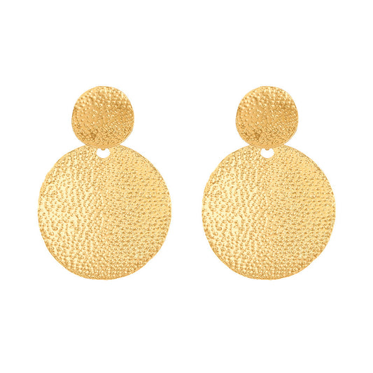 E7157 Aretes circulares dorados aleacion 5cm