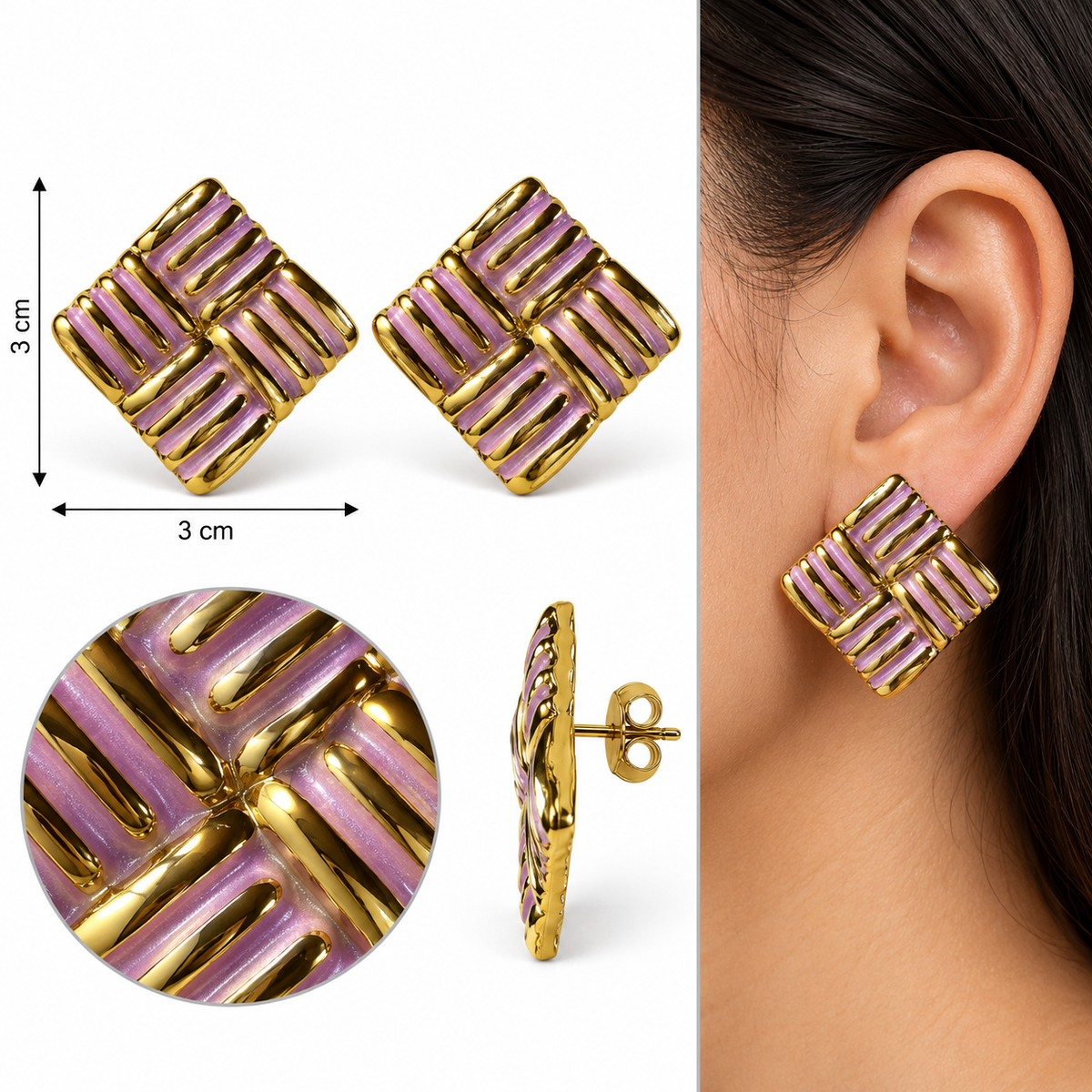 E017 Aretes acero inoxidable 304 esmaltado