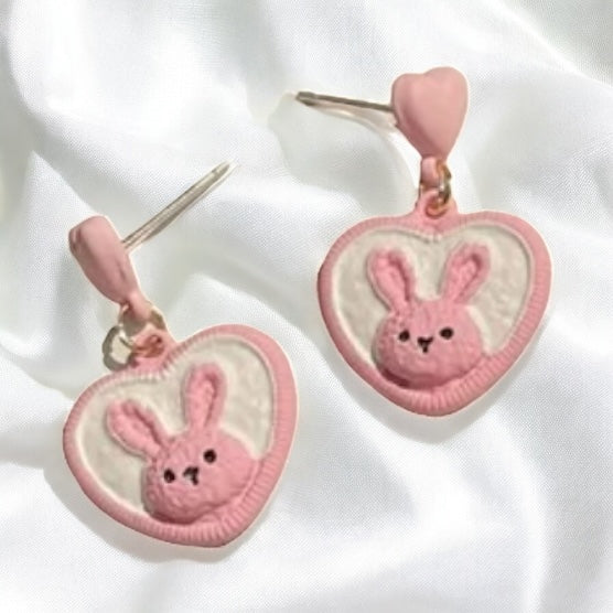 E3243 Aretes corazon esmalte aleacion 2.5cm