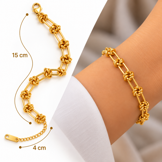 B547 Pulsera nudos de acero inoxidable 304