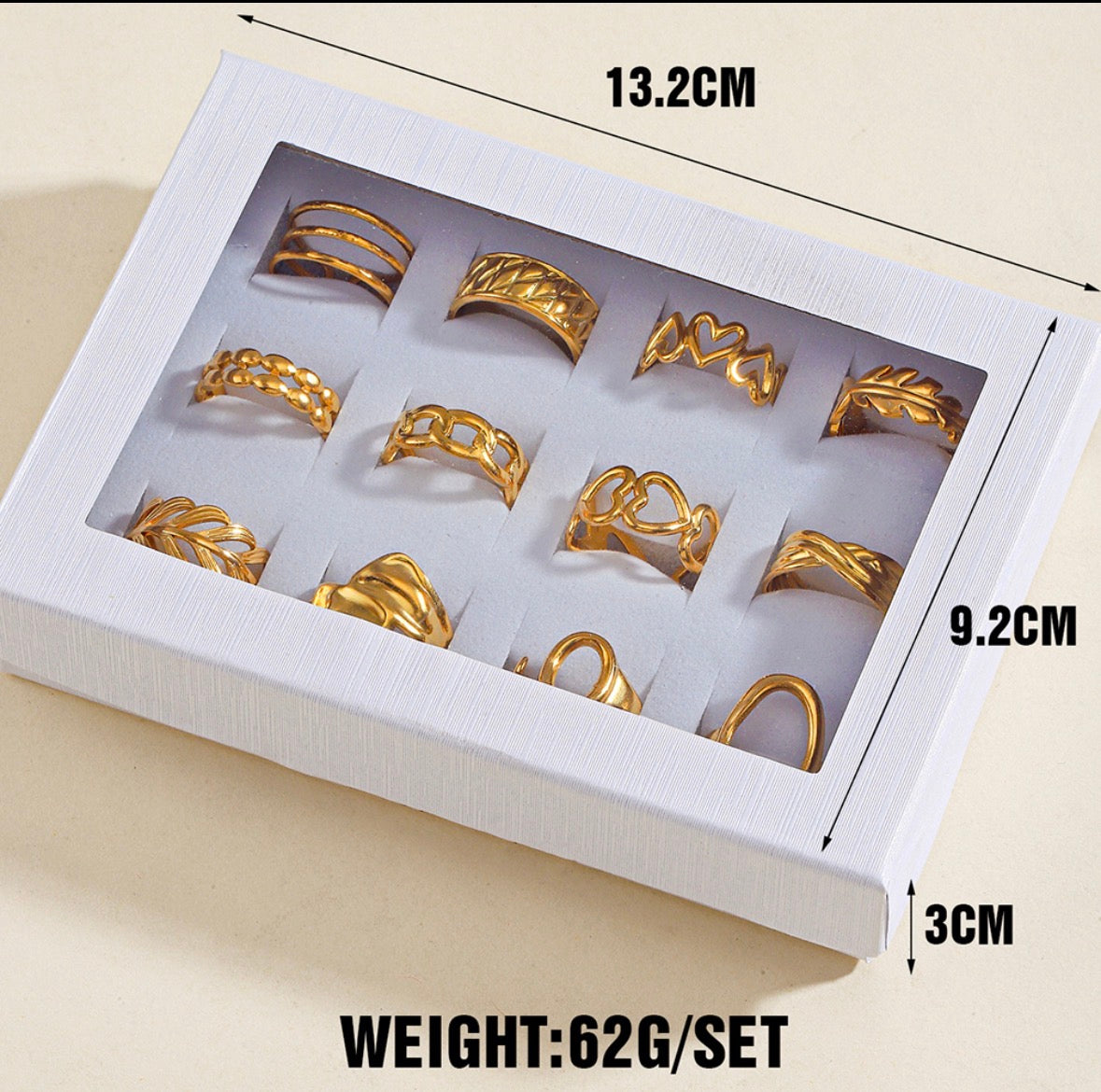 A567 set de anillos abiertos incluye 12 anillos acero inoxidable
