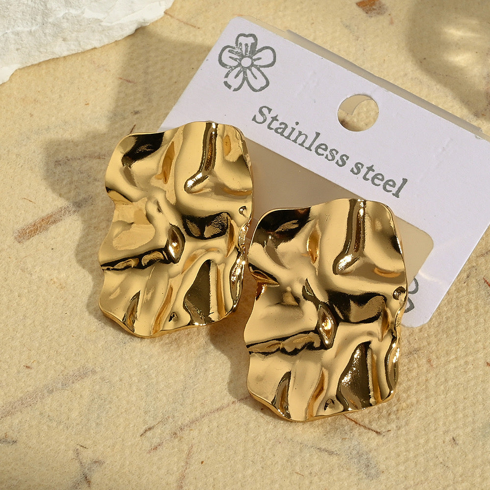 E4321 aretes rectángulo abstracto acero inoxidable 3.4cm