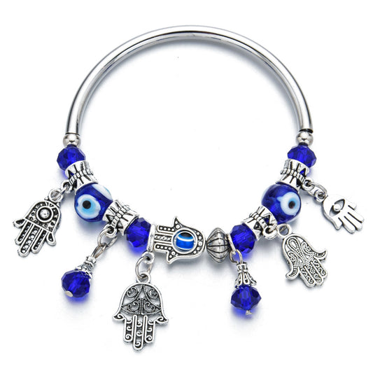 B949 Pulsera ojo turco galvanizado aleación acrilico