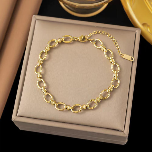 B460 Pulsera dorada acero inoxidable 19cm