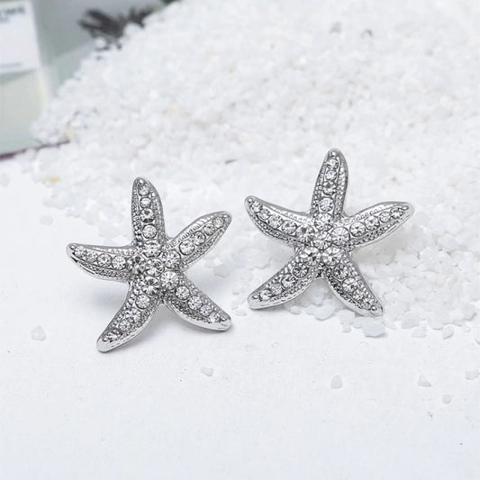 Aretes Estrella De Mar Aleación Diamante Artificial E1433