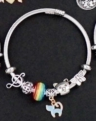 Brazalete Gato Arcoiris Acero Inoxidable Aleación B103