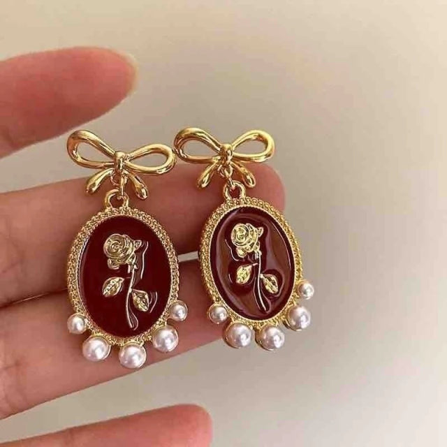 Aretes Óvalo Rosa E1360