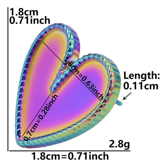 Aretes Corazón Acero Inoxidable J261