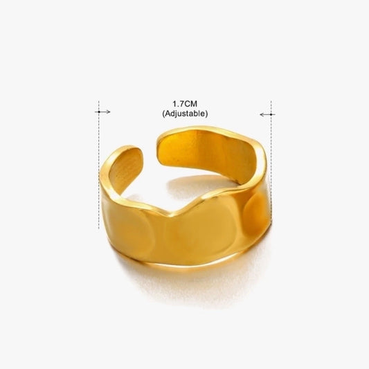 A44 Anillo liso dorado Ajustable Acero Inoxidable 5.5cm