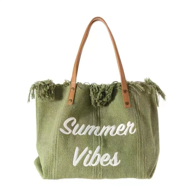 CR26 Bolsa Verde Lienzo Summer Vibes