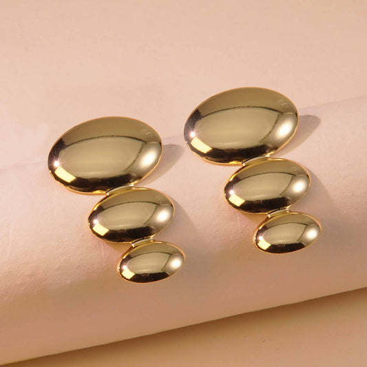 E3279 Aretes dorados acero inoxidable 4cm