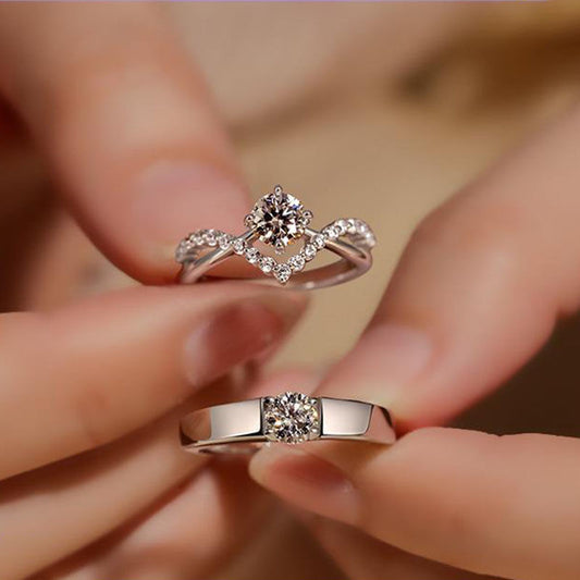 A136 Anillo silver cobre zircon apertura ajustable