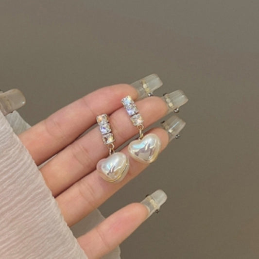 E2956 Aretes corazon cristal aleacion 3cm