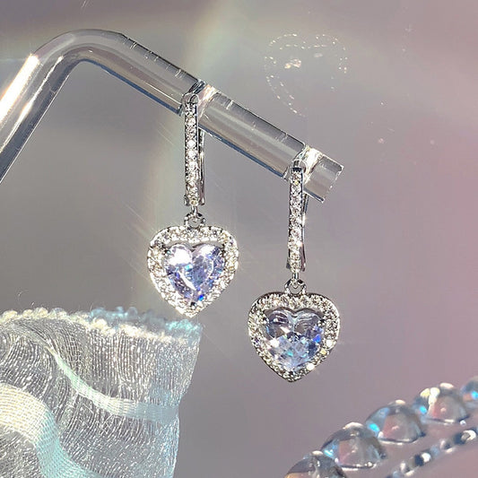 E7073 Aretes corazón brillante aleacion 5cm