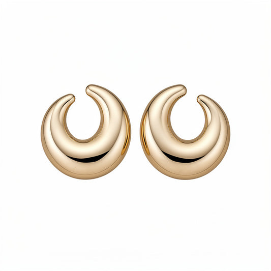 E5964 Aretes dorados aleacion aguja de acero inoxidable 5cm
