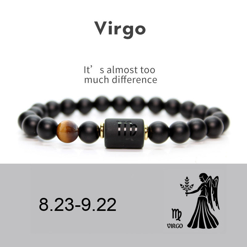 B385V Pulsera zodiaco virgo piedra natural