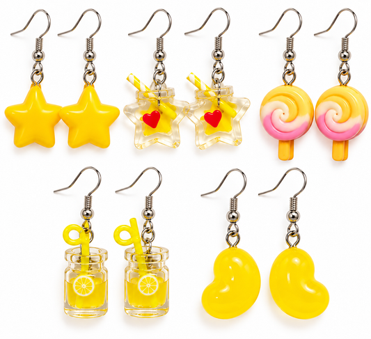 E7491 set de 5 pares aretes de aleacion