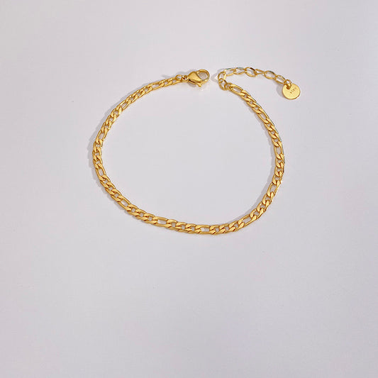 B844 Pulsera dorada acero inoxidable 21cm