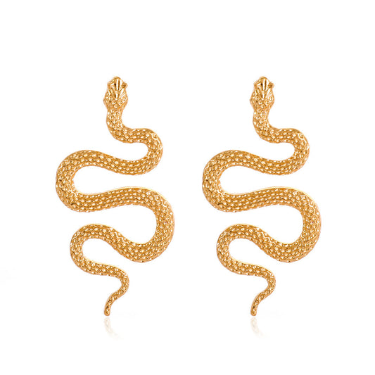 E3334 Aretes serpiente aleacion 7cm