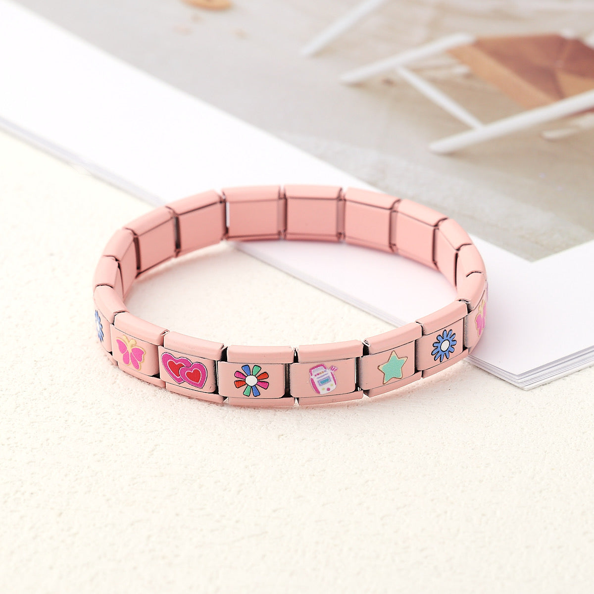 B502R pulsera estilo italiana acero inoxidable 18cm