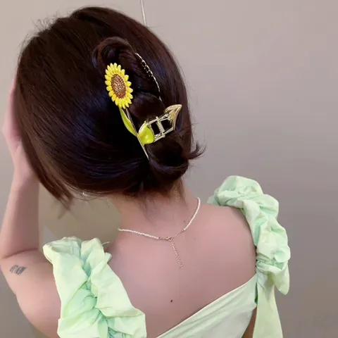 J372 Pinza Para Cabello Girasol