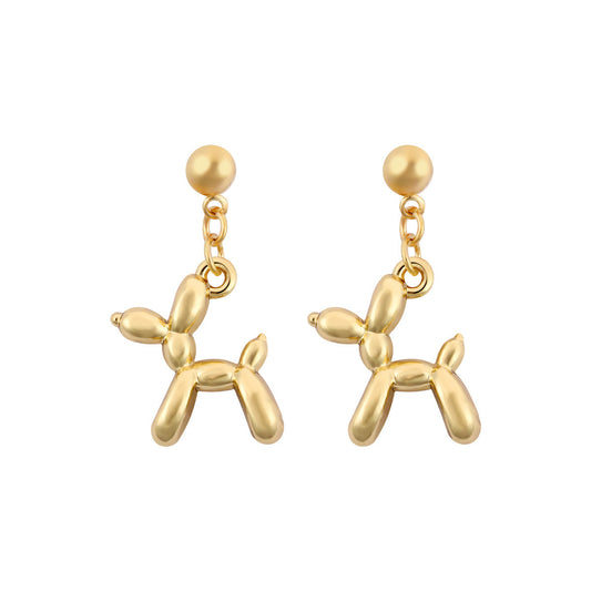 E4629 Aretes perro globo aleacion 2cm