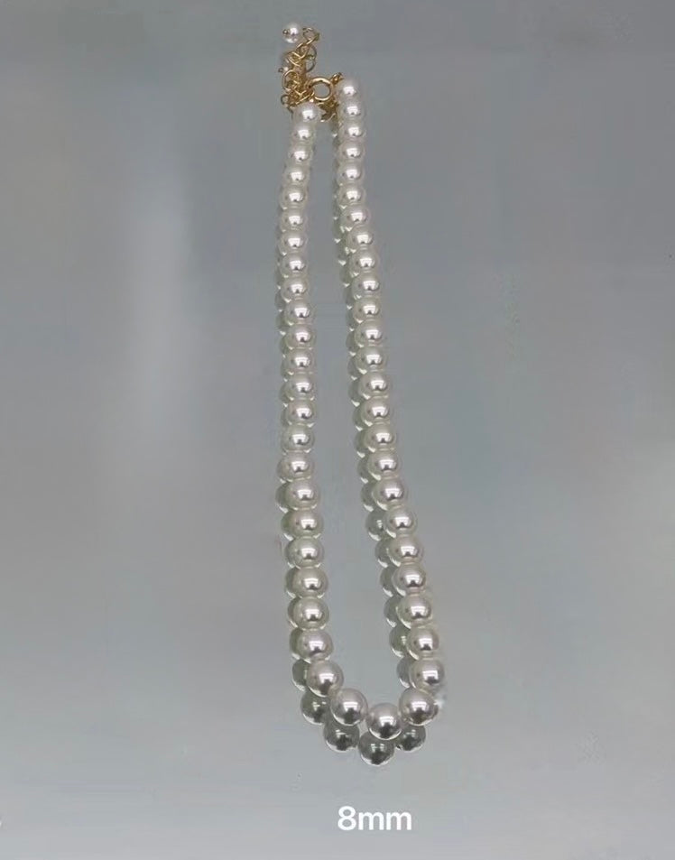 C482 Collar perlas acrilico largo 21cm