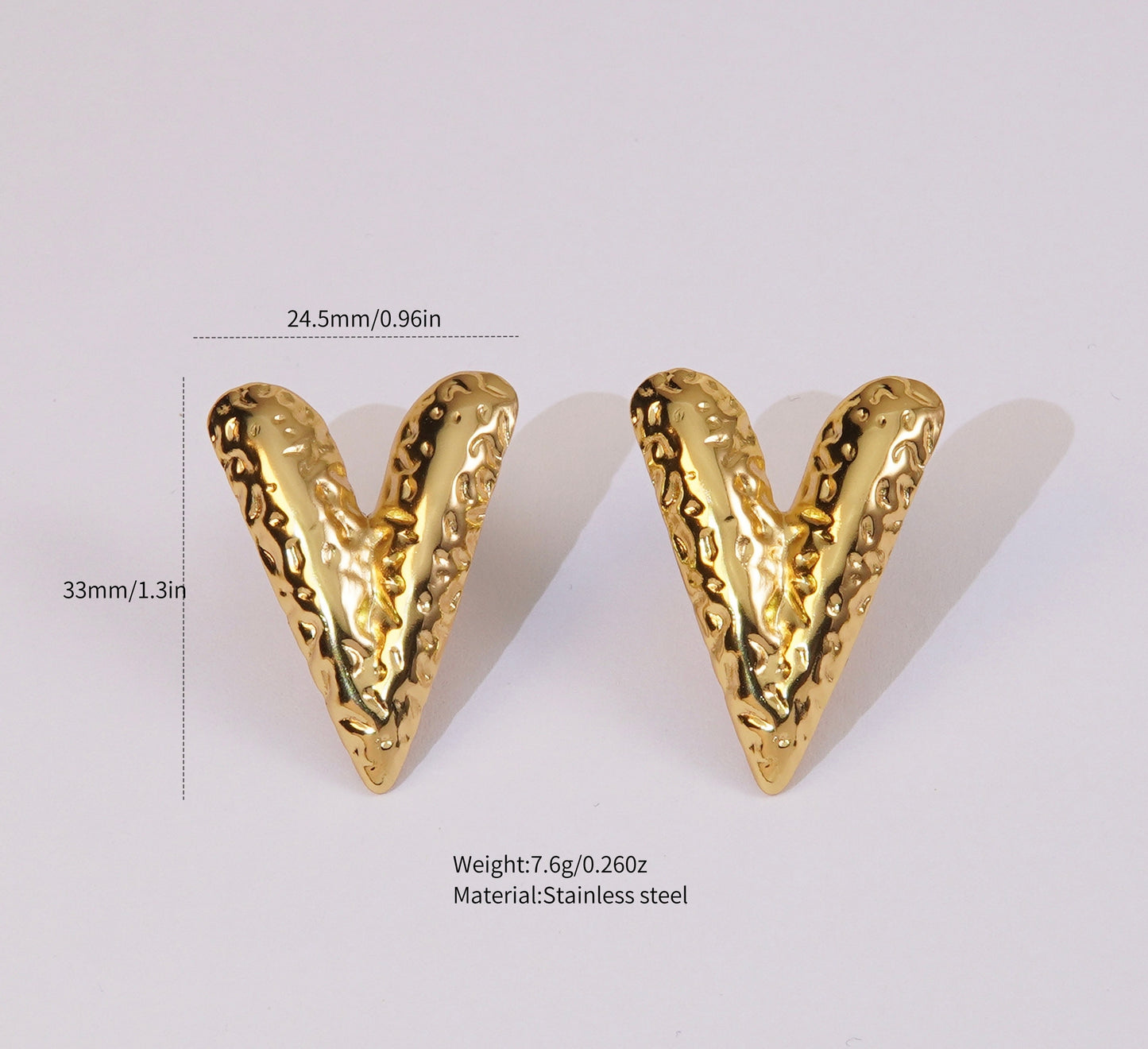 E2146 Aretes corazon acero inoxidable 3.5cm