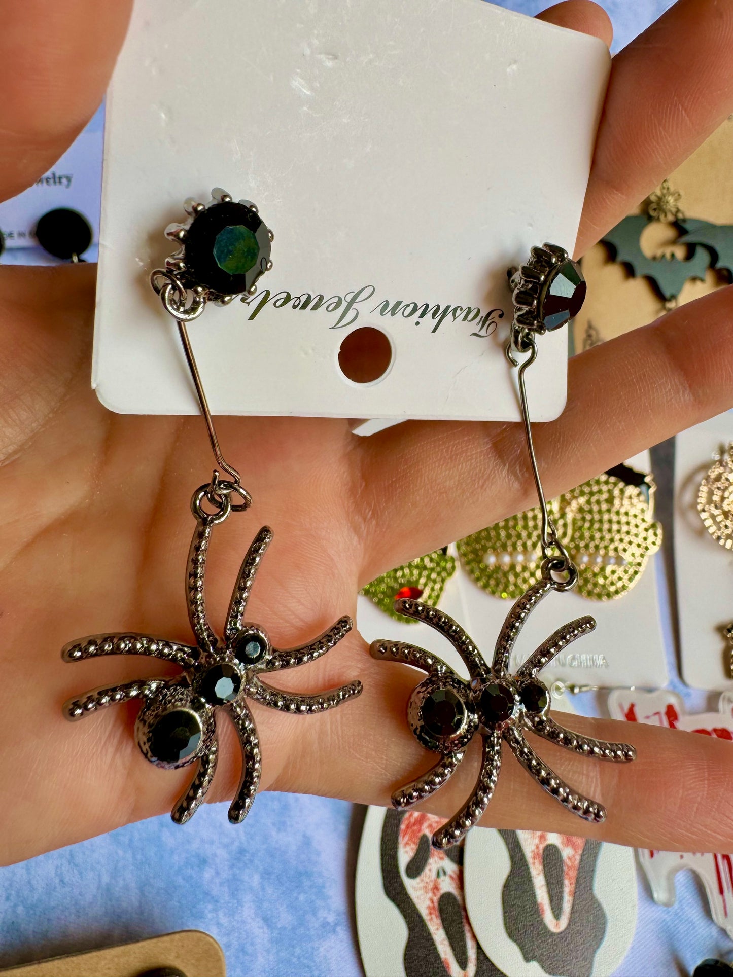 E366 Aretes Araña Halloween