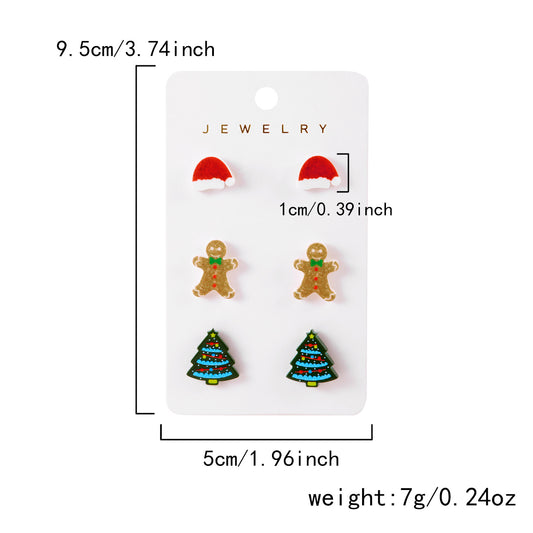 E4274 conjunto de aretes navideños 1.6cm