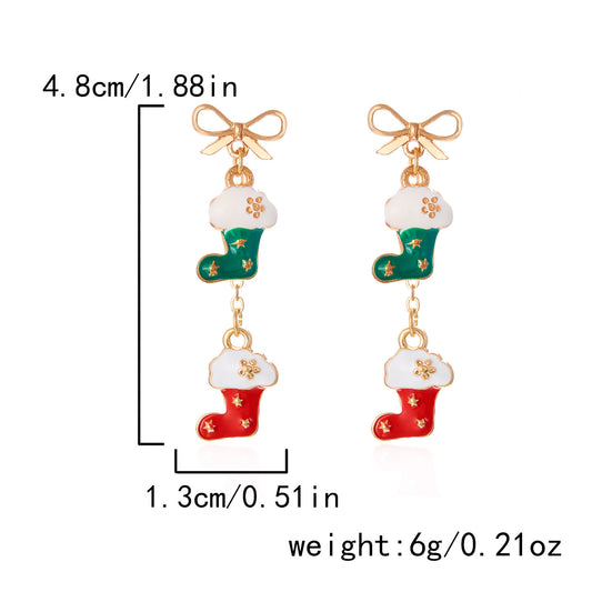 E4077 Aretes botas de Navidad aleacion 2.5cm
