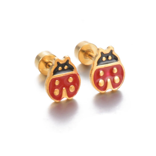 E2885 Aretes catarina acero inoxidable 0.8cm