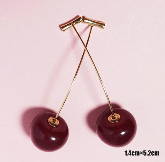 E5171 aretes cereza oscura acrílico