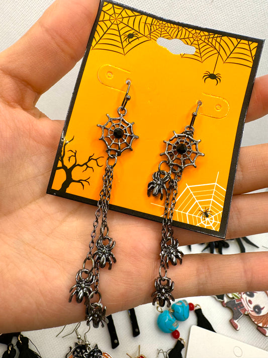 E312 Aretes Arracadas Arañas Halloween