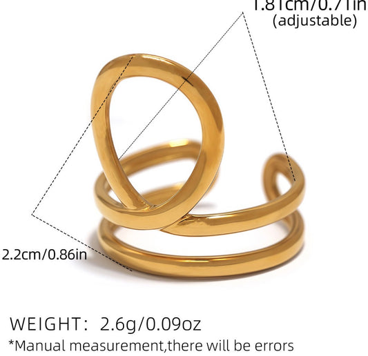 A321 Anillo retro acero inoxidable abierto
