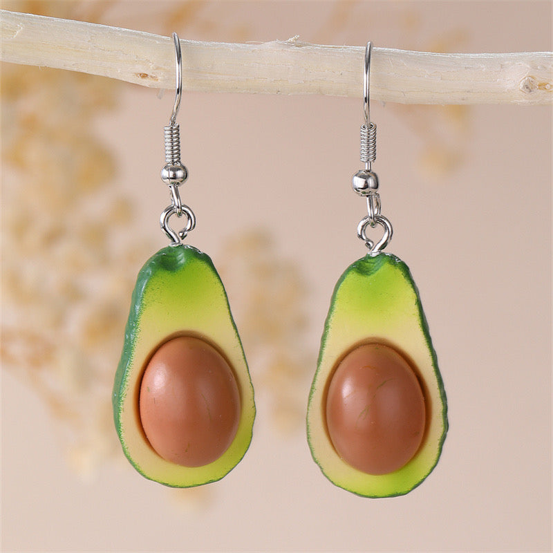 E4664 Aretes aguacate resina 4.5cm