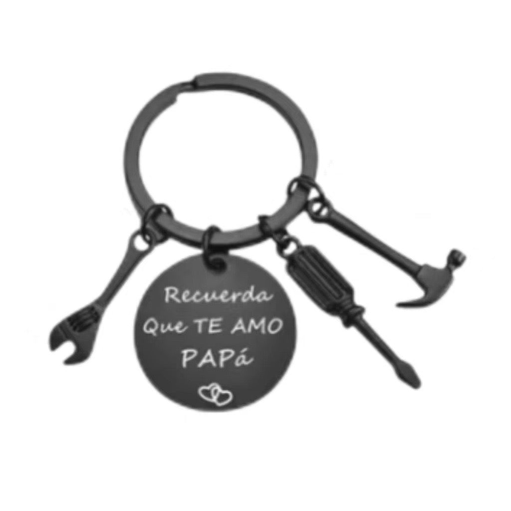 K124 Llavero herramientas papá acero inoxidable 6cm