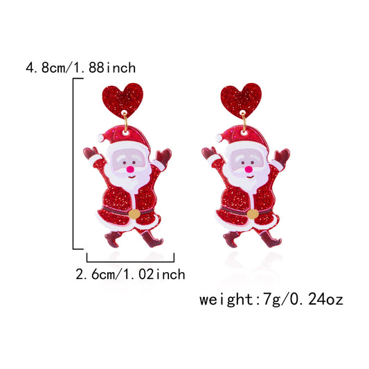 E4270 Aretes santa claus acrílico 4.5cm