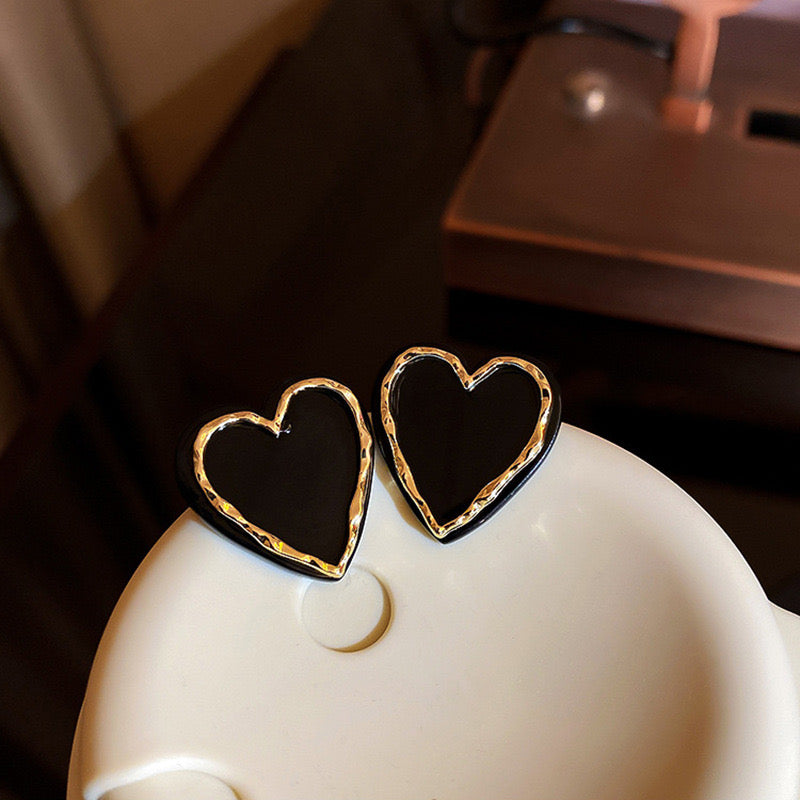 E2793 Aretes corazon acrilico poste de plata