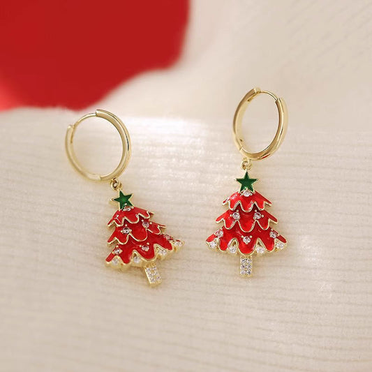 E4256 aretes árbol de Navidad aleacion 3cm