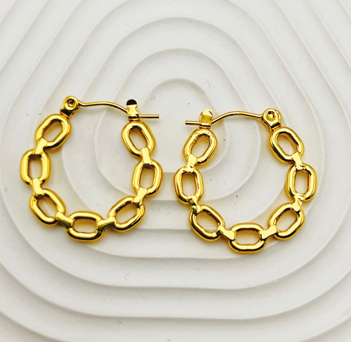 E5521 Arracada dorada acero inoxidable 3cm