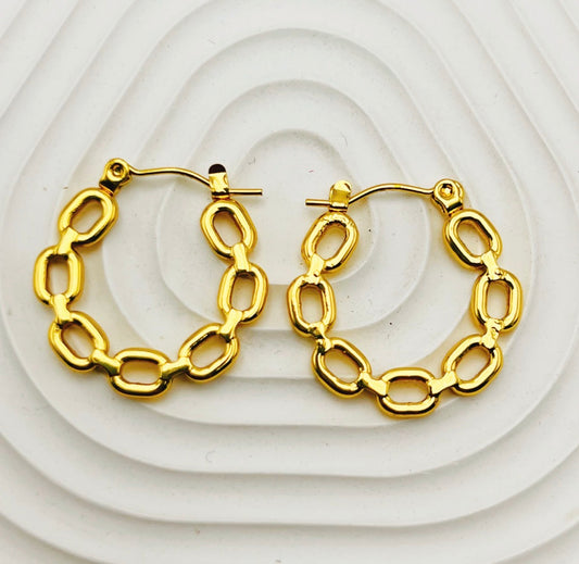 E5521 Arracada dorada acero inoxidable 3cm