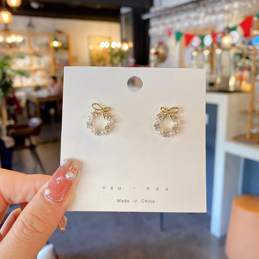 E5781 aretes circulares brillantes de moda aleacion 1.5cm