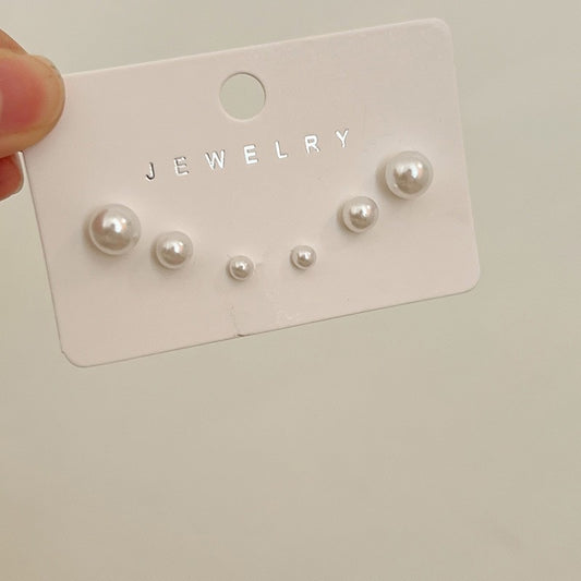 J598 conjunto de aretes de perla aleacion .6cm