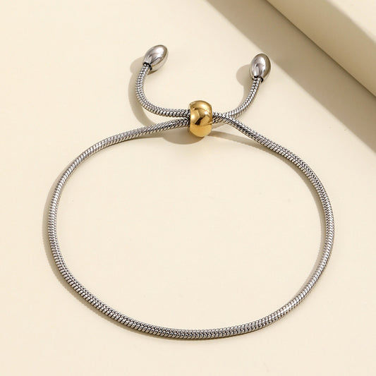 B293 Pulsera ajustable acero inoxidable largo 21cm