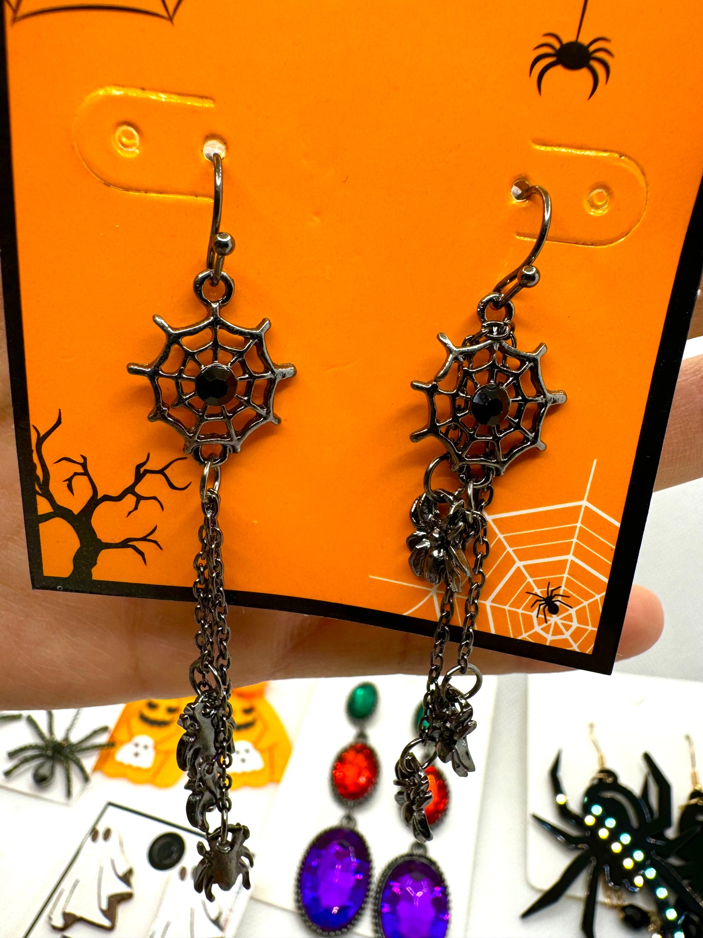 E312 Aretes Arracadas Arañas Halloween