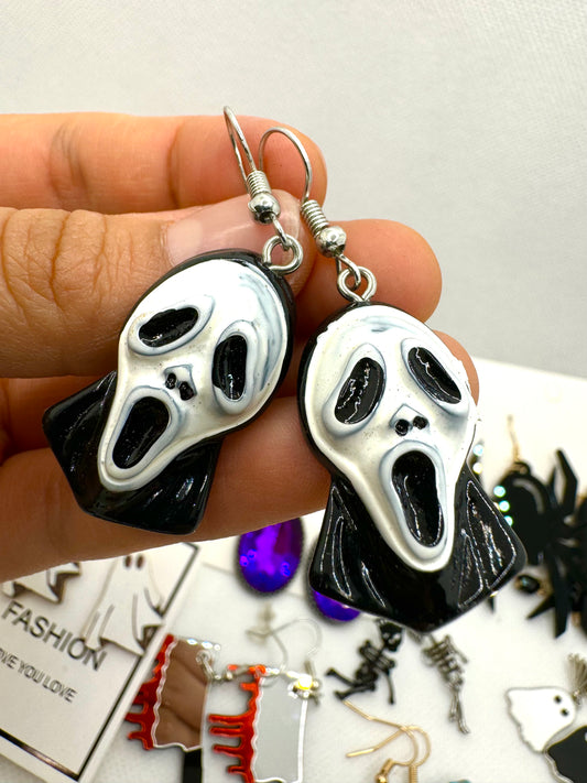 E534 Aretes Ghostface Scream Halloween