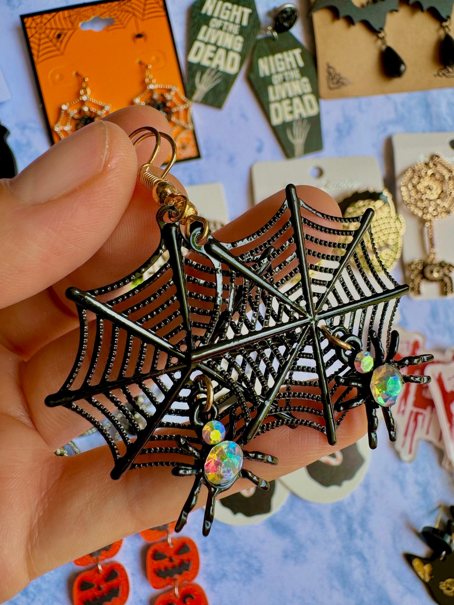 E409 Aretes Araña Halloween