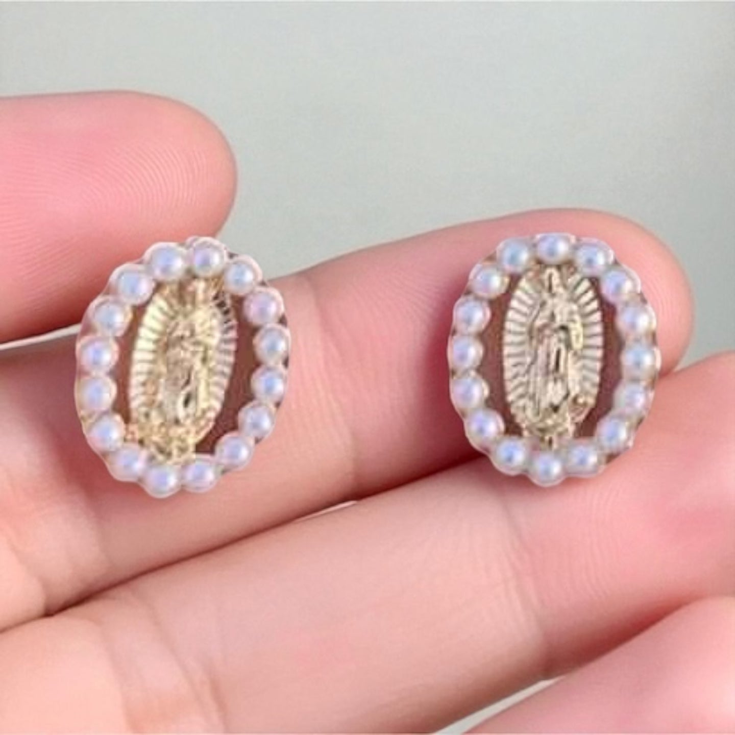 E3530 Aretes óvalo virgen cobre 1 cm