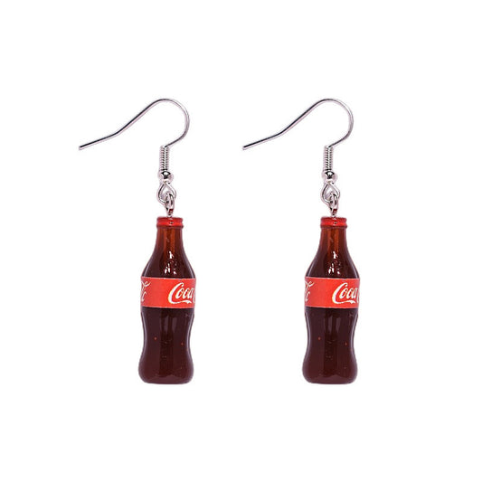 E3631 Aretes coca cola resina 4.6cm